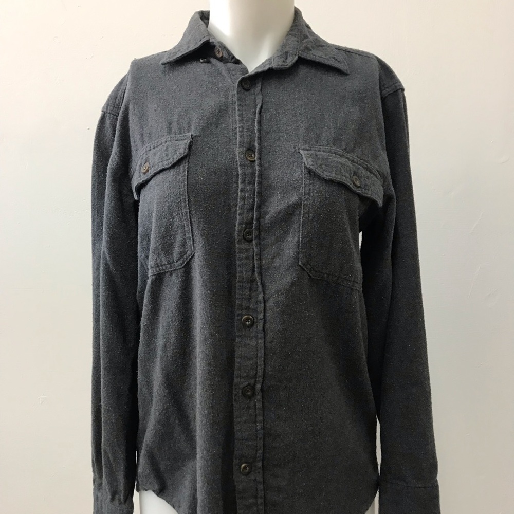 Dark grey button up flannel